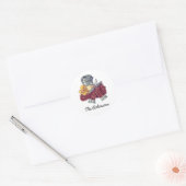 Kerstvreugde voor koffieliefhebbers ronde sticker (Envelop)