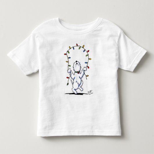 Kerstvreugde Westie-hond (lichte kleding) T-shirt (Voorkant)