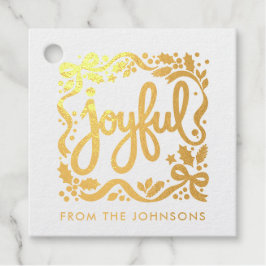 Kerstvreugde Whimsical Mooie Lint Calligrafie Bedankjes Labels