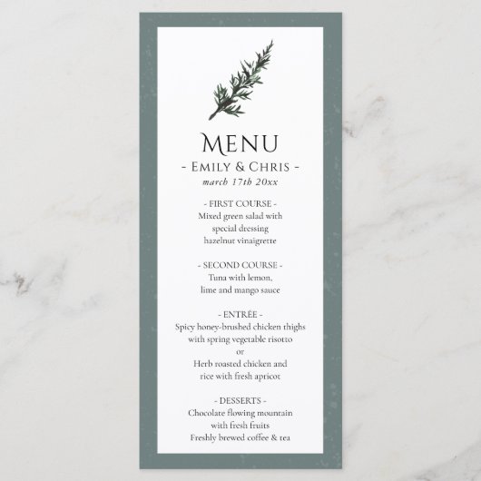 Kerstvreugde | Winter Waterverf Bruiloftsmenu Menu (Voorkant)