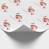 Kerstvreugde wit rood foto cadeaupapier (Hoek)