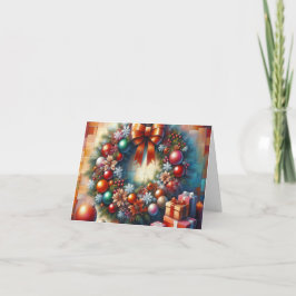 Kerstvreugdekrans & Cadeaus Wenskaart Feestdagen Kaart
