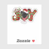 Kerstvrey Dwarf Stocking Black Labrador Sticker (Vel)