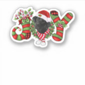 Kerstvrey Dwarf Stocking Black Labrador Sticker (Voorkant)