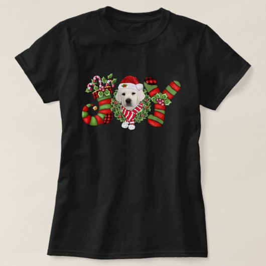 Kerstvrey Dwarf Stocking White Labrador T-shirt (Design voorkant)