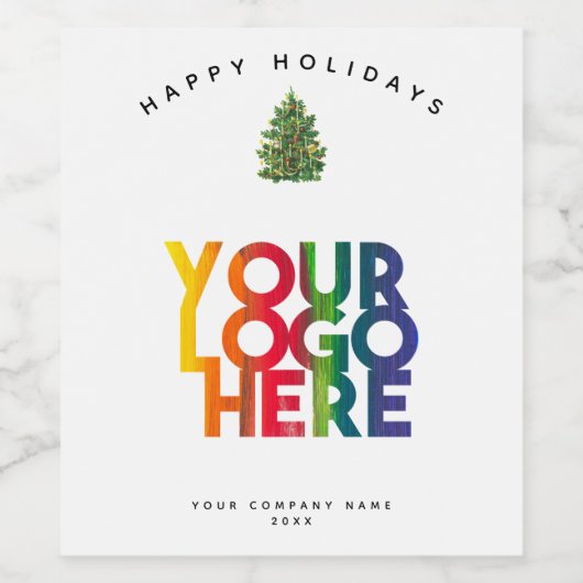 Kerstvriendelijke Logo  feestdagen Wijn Etiket (Enkel label)