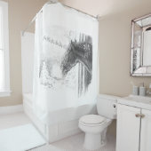 Kerstvriendelijke Stallion Douchegordijn (In situ)