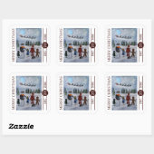 Kerstvrienden Kerstmis Vierkante Sticker (Vel)