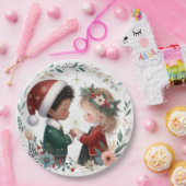 kerstvrienden papieren bordje (Feest)