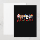 Kerstvrienden Santa Rudolph Snowman Familie Xma Kaart (Voorkant / Achterkant)