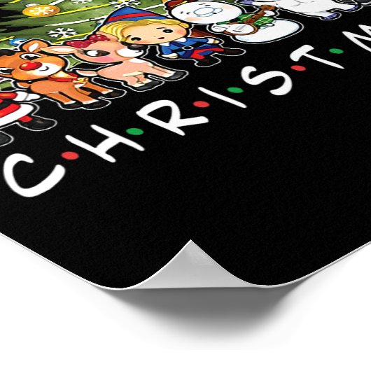 Kerstvrienden Santa Rudolph Snowman Familie Xma Poster (Hoek)