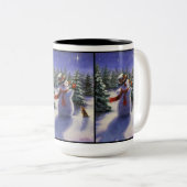 Kerstvrienden Snowman en mok in de winter van het  (Voorkant rechts)