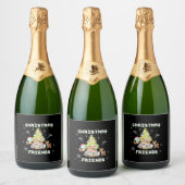 kerstvrienden sparkling wijnetiket (Flessen)