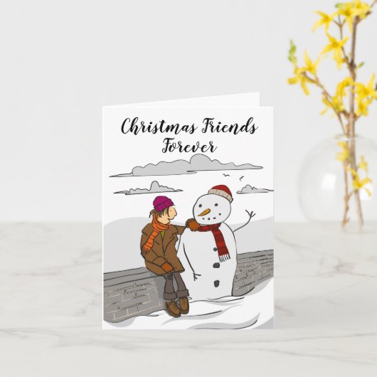 Kerstvrienden voor altijd Kaart (Gele Bloem)