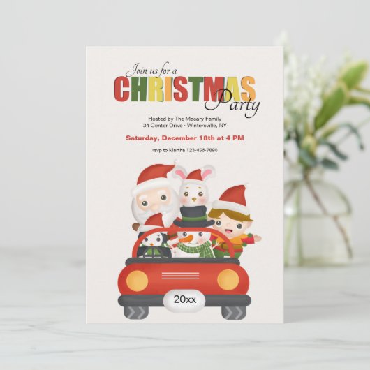 Kerstvriendenfeest Kaart (Staand voorkant)