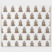 Kerstvriendjes en huisdieren cadeaupapier (Vlak)