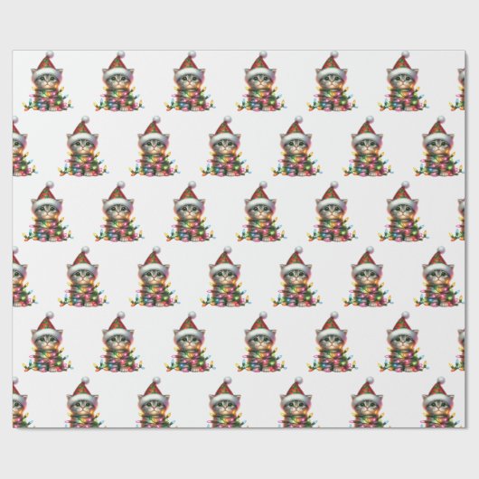 Kerstvriendjes en huisdieren cadeaupapier (Vlak)