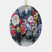 Kerstvriendjes met prettige kerstfeestdagen - Fun Keramisch Ornament (Rechts)