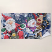 kerstvriendjesdij met dikke handdoekjes - grappig strandlaken (Voorkant)