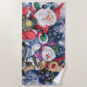 kerstvriendjesdij met dikke handdoekjes - grappig strandlaken (Voorkant)