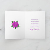 Kerstvriendjesvrienden Paars Poinsettia Kaart (Binnen)