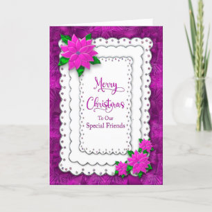 Kerstvriendjesvrienden Paars Poinsettia Kaart