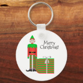 Kerstvrije Sleutelhanger - Striped Gift Package (Voorkant)