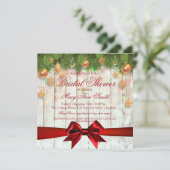 kerstVrijgezellenfeest Gold Deco & Ribbon Kaart (Staand voorkant)