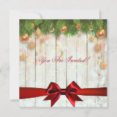 kerstVrijgezellenfeest Gold Deco & Ribbon Kaart (Achterkant)