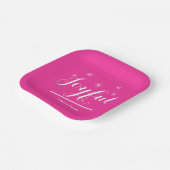 Kerstvrolijk warm warm Roze Persoonlijke naam Illu Papieren Bordje (Gebogen)