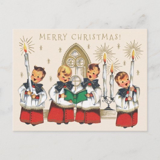 kerstvrolijke kokerjongens die carolen zingen CC11 Briefkaart (Voorkant)