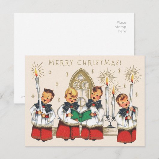 kerstvrolijke kokerjongens die carolen zingen CC11 Briefkaart (Voorkant / Achterkant)