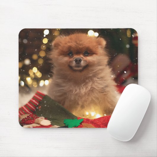 Kerstvrolijke puppy muismat (Met muis)