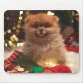 Kerstvrolijke puppy muismat (Voorkant)
