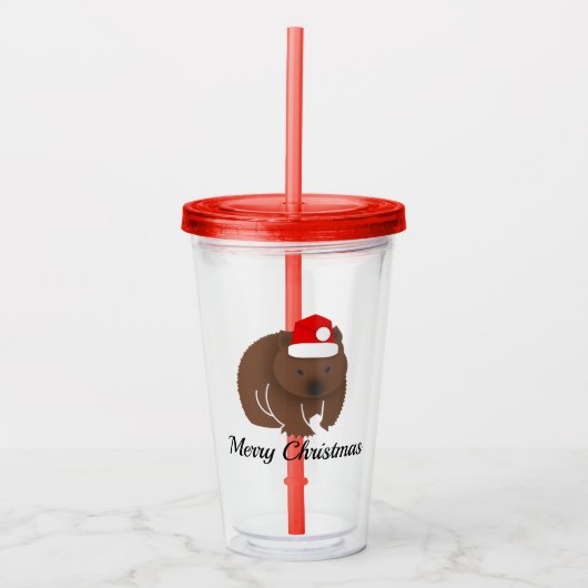Kerstvrouw Acryl Drinkbeker (Voorkant)