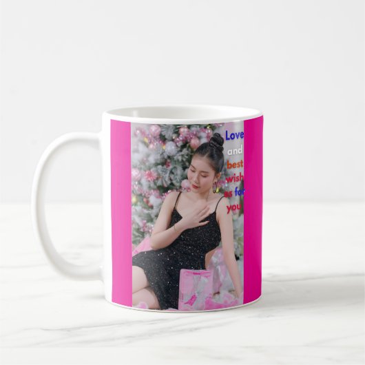 Kerstvrouw met cadeaus koffiemok (Links)