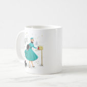  kerstvrouw met retro met Scotty Dog Koffiemok (Voorkant links)