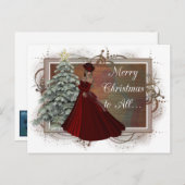 Kerstvrouw (Red Dress Design) Briefkaarten (Voorkant / Achterkant)