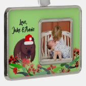 Kerstvrouw Verzilverd Omlijst Ornament (Rechts)