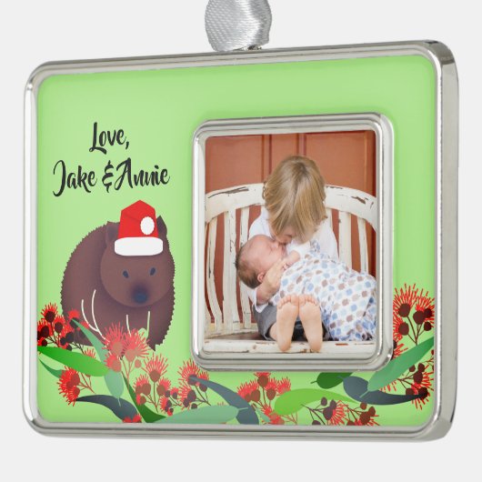 Kerstvrouw Verzilverd Omlijst Ornament (Links)