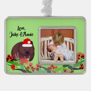 Kerstvrouw Verzilverd Omlijst Ornament