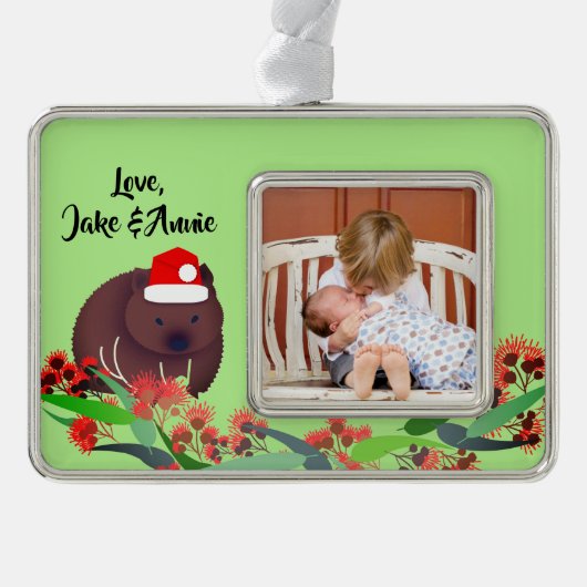 Kerstvrouw Verzilverd Omlijst Ornament (Voorkant)