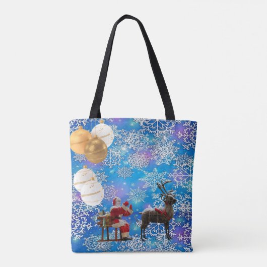 Kerstvrouwen Canvas tassen, Kerstman Tote Bag (Achterkant)