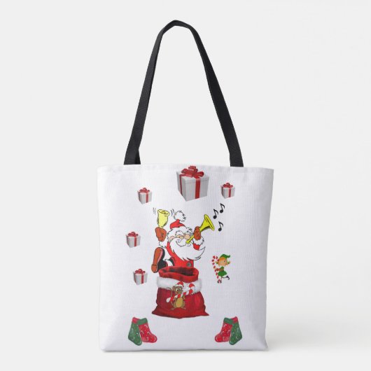 Kerstvrouwen Canvas tassen, Kerstman Tote Bag (Achterkant)