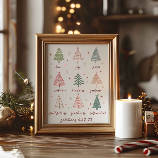 Kerstvruchten De Geest Galaten Bijbelvers Poster