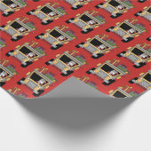 Kerstvuilniswagen Sinterparty-omwikkeling betegeld Cadeaupapier (Hoek)