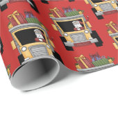 Kerstvuilniswagen Sinterparty-omwikkeling betegeld Cadeaupapier (Rol Hoek)