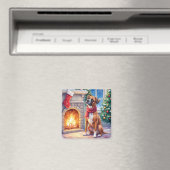 Kerstvuurplaats Boxer Kerst Kunst Magneet (Insitu (Vaatwasser))