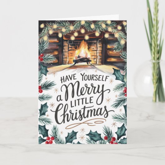 Kerstvuurplaats Feestdagen Kaart (Voorkant)