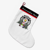 kerstvuurschilderscène grote kerstsok (Voorkant (Hangend))